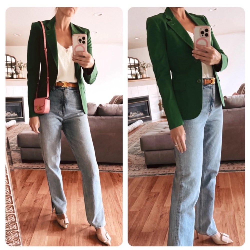 SOLD ❌LORO piana gorgeous poplin stretch green blazer jacket xs - Picture 3 of 10